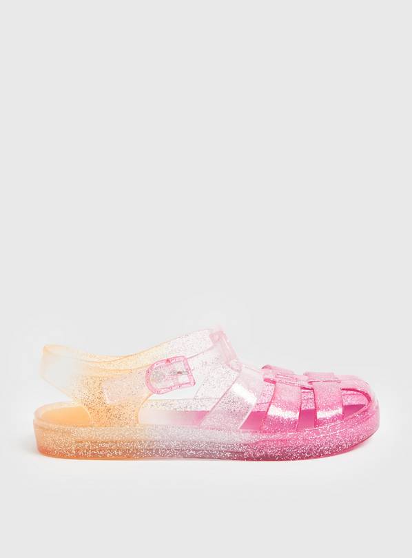 Ombre Pink Glitter Jelly Sandals  6 Infant